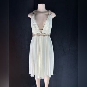 Elegant Cream Embellished Dress by Mandalay